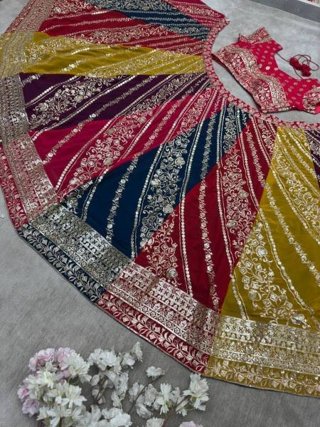 Multi Color Faux Georgette Lehenga Collection By Royal Export Designer Lehenga Choli