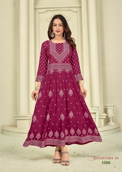 Multi Color Heavy Reyon Kurti  Printed Kurtis