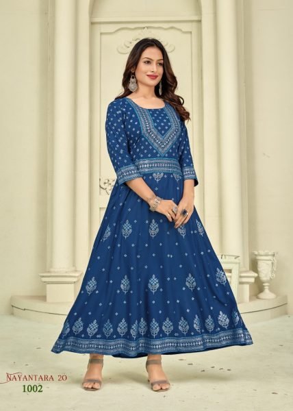 Multi Color Heavy Reyon Kurti  Printed Kurtis