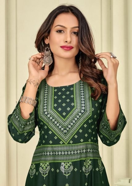 Multi Color Heavy Reyon Kurti  Printed Kurtis