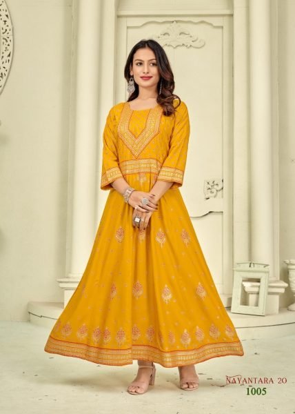 Multi Color Heavy Reyon Kurti  Printed Kurtis