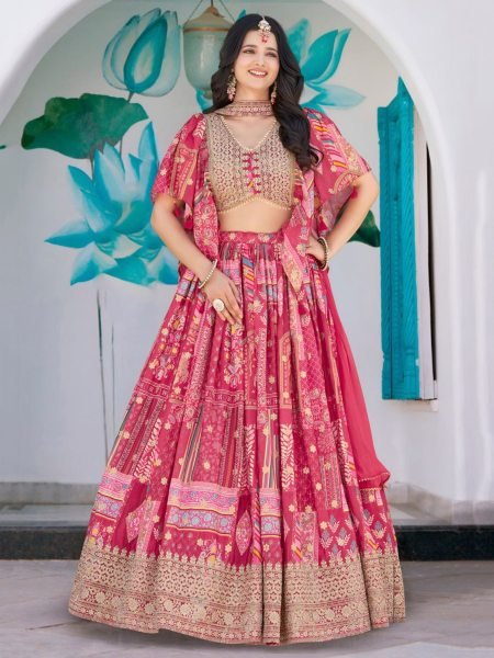 Pastel Patchwork Chinnon Lehenga Set with Dori Embroidery Premium Bridal Wear for Wholesale Buyers Designer Lehenga Choli