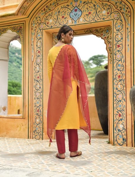 Muslin Cotton Kurti Pant Set Collection With Sequence   Embroidery Work  Ready To Wear Collection