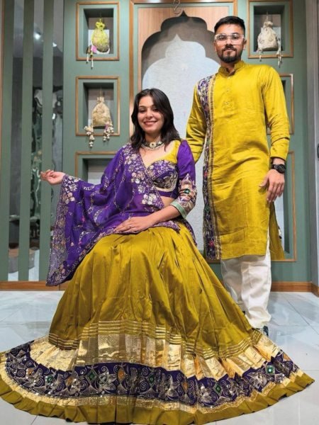 Navratri Special Lehenga Choli and Mens Kurta Couple Combo at Wholesale Price  Lehenga