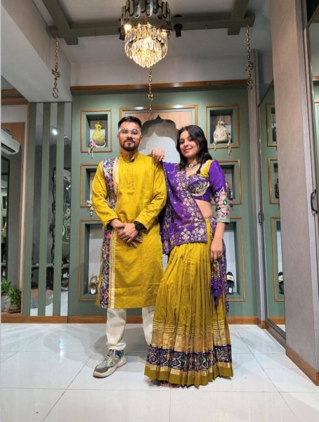 Navratri Special Lehenga Choli and Mens Kurta Couple Combo at Wholesale Price Navratri Lehnega Choli