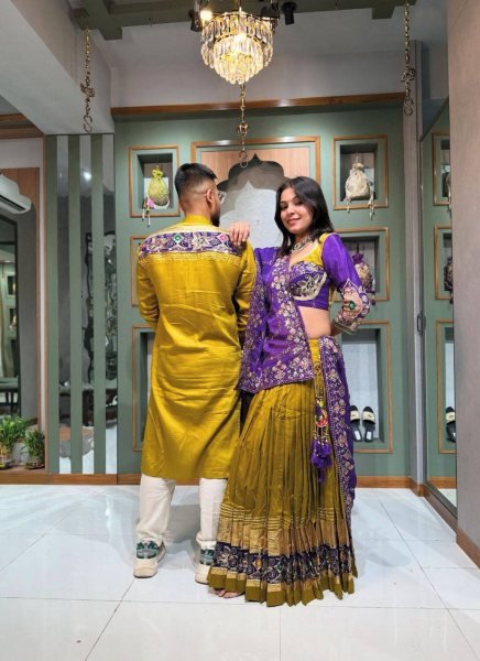 Navratri Special Lehenga Choli and Mens Kurta Couple Combo at Wholesale Price Navratri Lehnega Choli