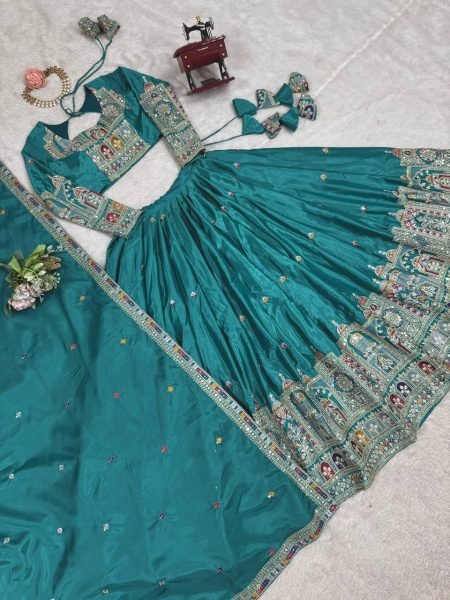 Natural Crepe Silk Designer Lehenga Choli with Thread  Sequins  Coding Dori Work Semi Stitched Wedding Wear Designer Lehenga Choli