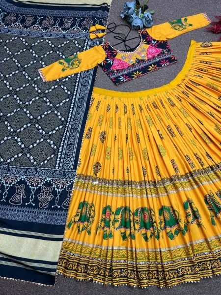 Navratri Collection Lahenga Choli With Dupatta Navratri Lehnega Choli