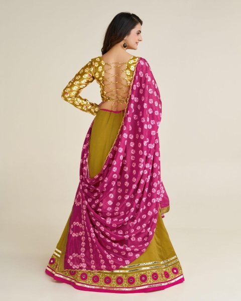 Navratri Special Bandhni Style Lehenga Choli  Navratri Lehnega Choli