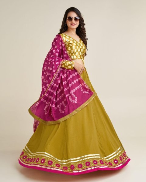 Navratri Special Bandhni Style Lehenga Choli  Navratri Lehnega Choli