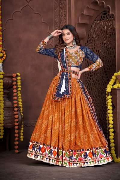Navratri Special Cotton Silk Lehenga Choli Navratri Lehnega Choli