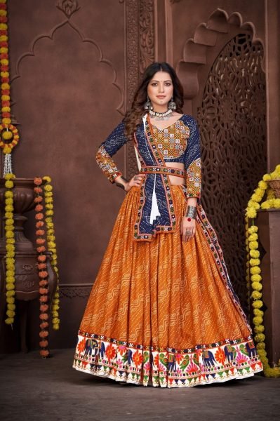 Navratri Special Cotton Silk Lehenga Choli Navratri Lehnega Choli