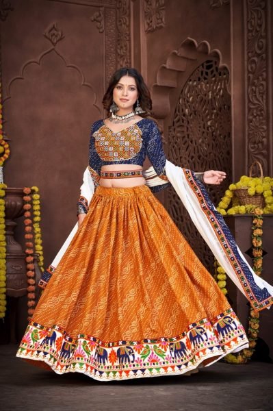 Navratri Special Cotton Silk Lehenga Choli Navratri Lehnega Choli