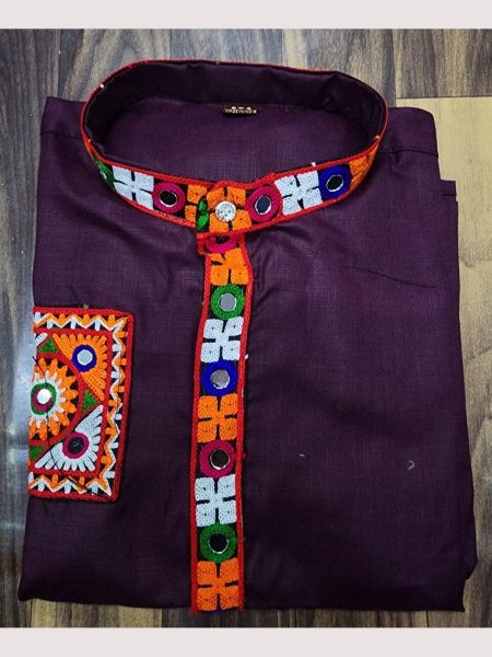 Navratri Special Cotton With Embroidery Mens Kurta Pajama  Kurta Pajama Wholesale