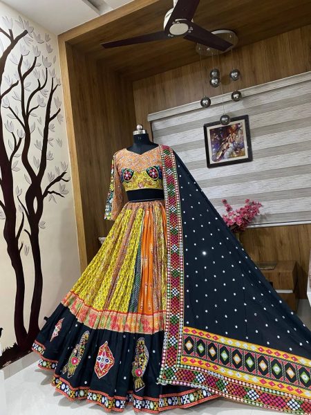 Navratri Special Muslin Cotton Printed Designer Lehenaga Choli  Navratri Lehnega Choli