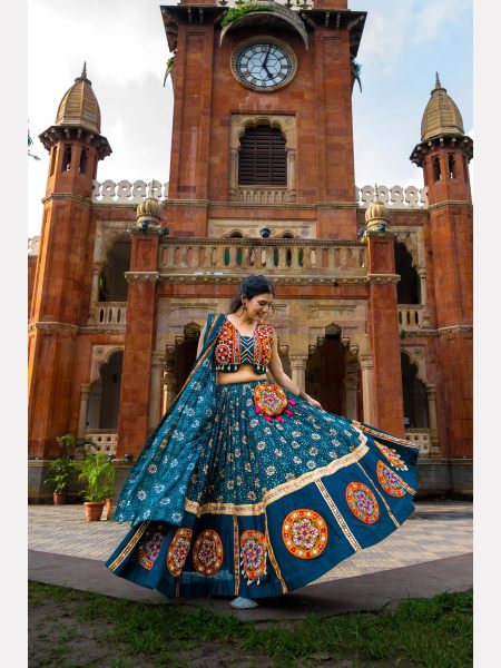 Navratri Special Pure Rayon Fully Stitched Lehenga Choli  Navratri Lehnega Choli