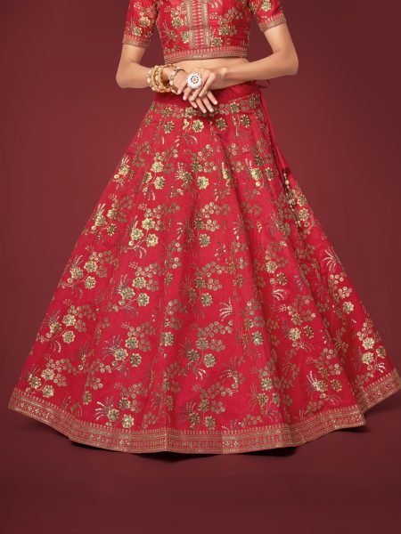 Neon Slub Silk Bridal Lehenga Choli with Zari   Dori Sequins Embroidery Elegant Wedding Collection Designer Lehenga Choli