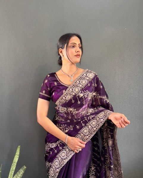 New Amazing Designer Heavy Jimmy Choo Silk Saree For Women Fashion JIMMY CHOO SAREE