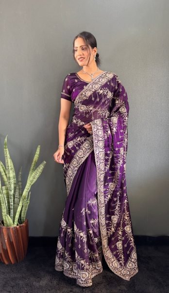 New Amazing Designer Heavy Jimmy Choo Silk Saree For Women Fashion JIMMY CHOO SAREE
