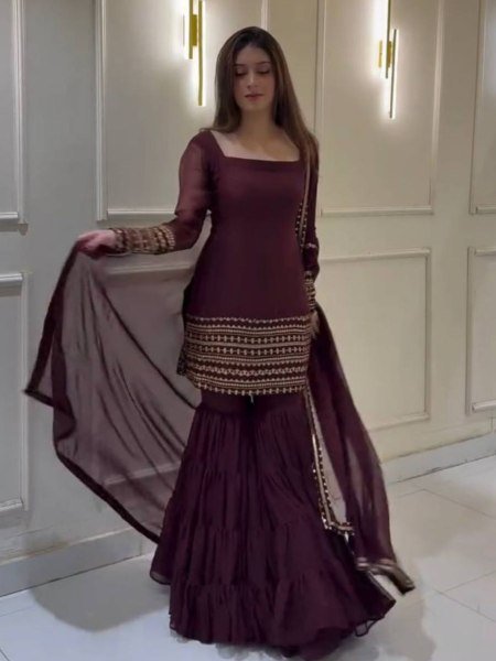 New Arrival Affordable prices Heavy Georgette with Sequence Embroidery Work Readymade 