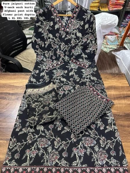New Arrival: Afghani Suit Set with Handwork & Prints | Pure Cotton | Festive Collection Cotton Kurtis Wholesale