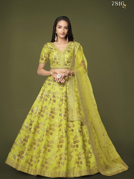 New Arrival Party Wear Lehenga Choli Slub Silk with Dori Sequins Zari Embroidery Perfect for Weddings Festivals Designer Lehenga Choli