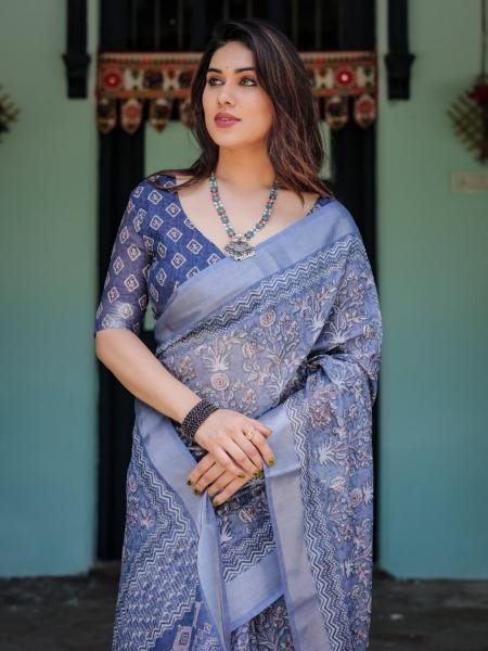 New Arrival: Premium Linen Cotton Saree for Festive & Office Wear – Buy at Wholesale Rate