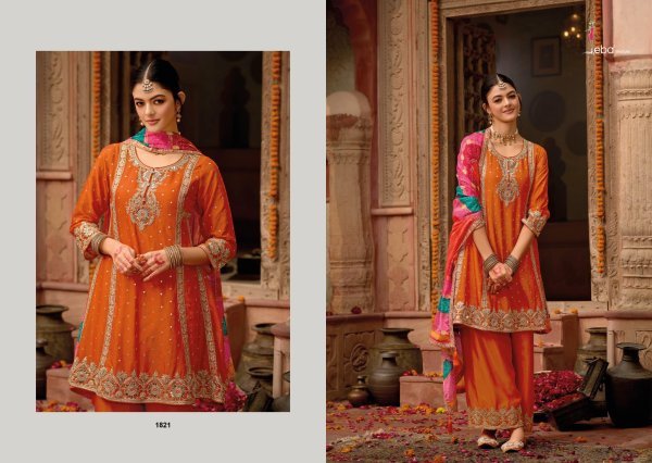 New Arrival  Sea Orange A Line Kurta with Palazzo   Dupatta Ready to Wear Wholesale Offer Designer Plazzo Salwar Suits Wholesale