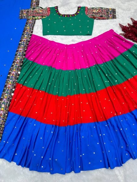 New Arrivals Heavy Polyster Cotton Navratri Lehenga Choli  Navratri Lehnega Choli