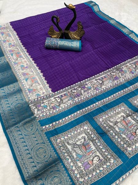 New Arrivals  Lightweight Mangalagiri Dola Sarees with Weaving checks  zari borders  and rich Kalamkari pallu South Indian Saree 