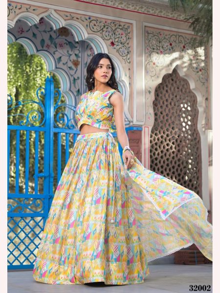 New Arrivals Multicolor Slim Georgette Silk Ready Made Jacket Style Lehenga Choli   Designer Lehenga Choli