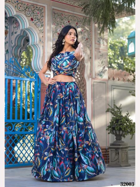 New Arrivals Multicolor Slim Georgette Silk Ready Made Jacket Style Lehenga Choli   Designer Lehenga Choli