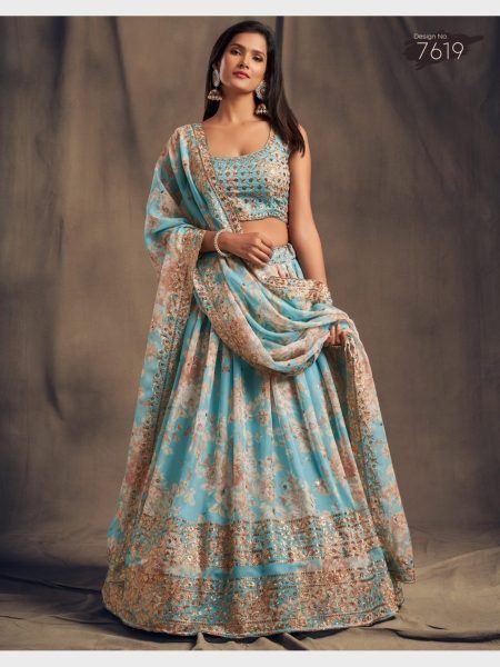 New Arrivals Organza Lehenga Choli With Sequence Work  Designer Lehenga Choli