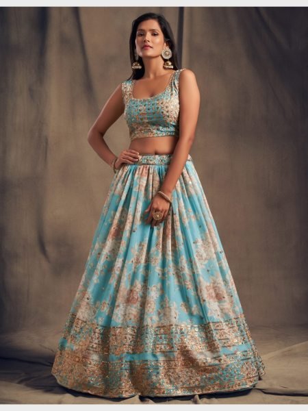 New Arrivals Organza Lehenga Choli With Sequence Work  Designer Lehenga Choli