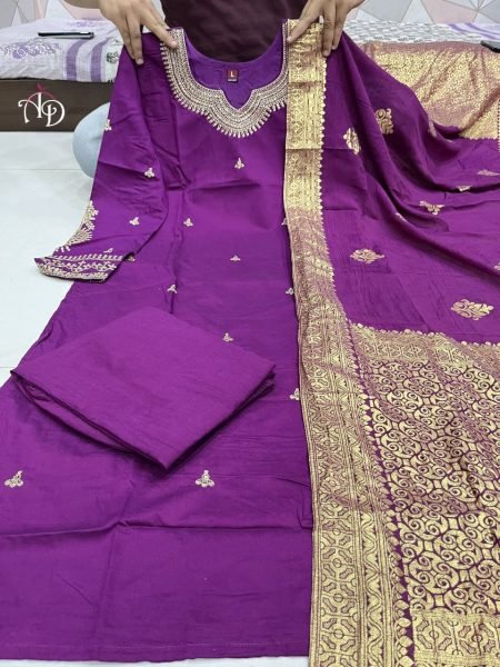 New Beautiful Heavy Fully Stitched 3PC Set  3 Piece Kurti Set