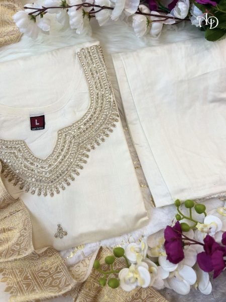 New Beautiful Heavy Fully Stitched 3PC Set  3 Piece Kurti Set