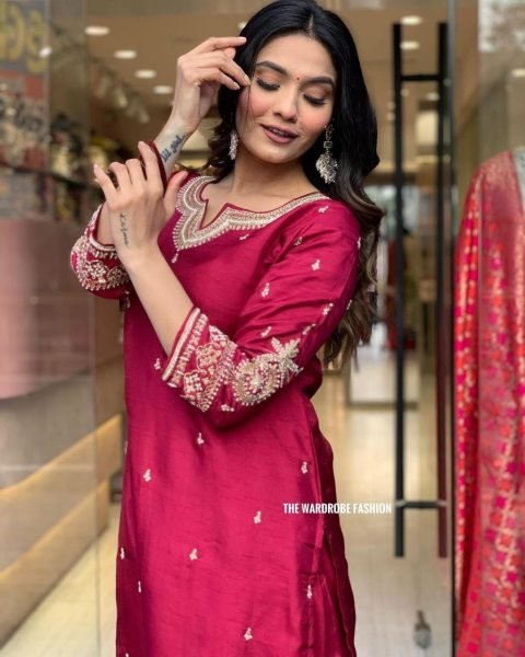 New Beautiful Heavy Fully Stitched 3PC Set  3 Piece Kurti Set