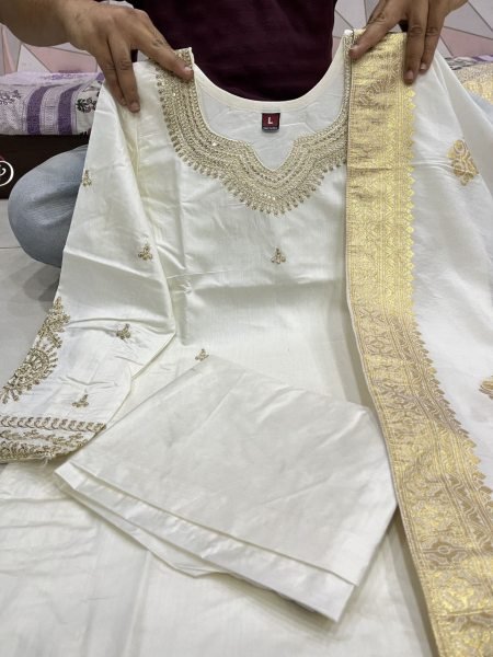 New Beautiful Heavy Fully Stitched 3PC Set  3 Piece Kurti Set