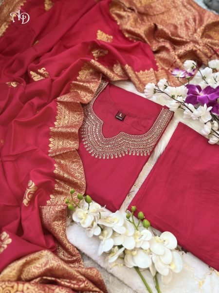 New Beautiful Heavy Fully Stitched 3PC Set  3 Piece Kurti Set