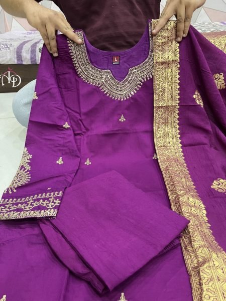 New Beautiful Heavy Fully Stitched 3PC Set  3 Piece Kurti Set