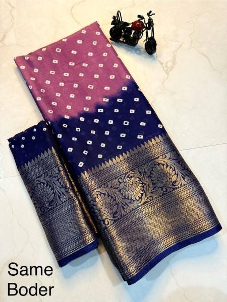 New Collection Bandhej Saree – Pure Dola Silk with Original Jacquard Pattu Borders Bandhej Sarees Wholesale