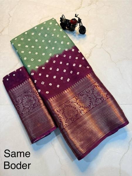 New Collection Bandhej Saree – Pure Dola Silk with Original Jacquard Pattu Borders Bandhej Sarees Wholesale