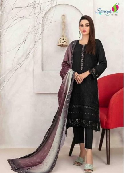 New Collection Designer Embroidery Work Cotton Pakistani Style Suits  