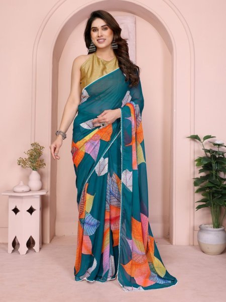 New Collection Designer Printed Saree with Banglori Silk Blouse Wedding & Casual Wear at Manufacturer Rate