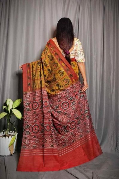 New Collection Khaadii Cotton With Hand Block Printed Saree Cotton Sarees Wholesale