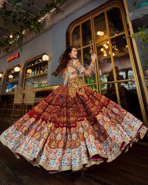 New Collection Mirror Work Navratri Lehenga Choli Navratri Lehnega Choli