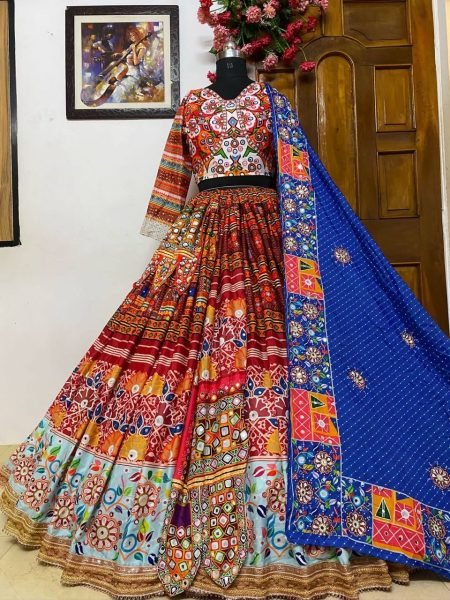 New Collection Mirror Work Navratri Lehenga Choli Navratri Lehnega Choli