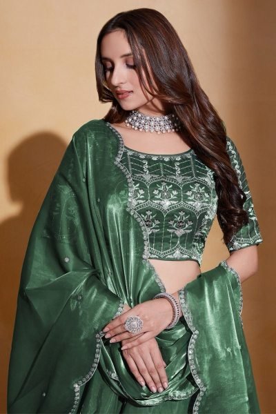 New Collection Organza Embroidery Work Lehenga Choli  Designer Lehenga Choli