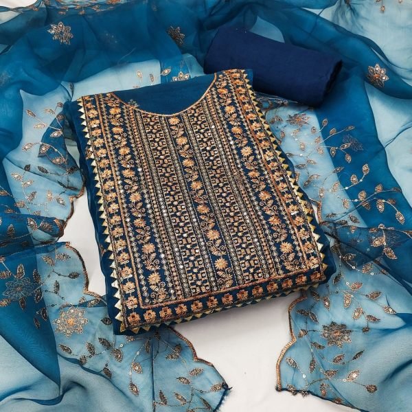 New Collection Organza Silk With Multi Work Dress Material Punjabi Dress Materials Wholesale