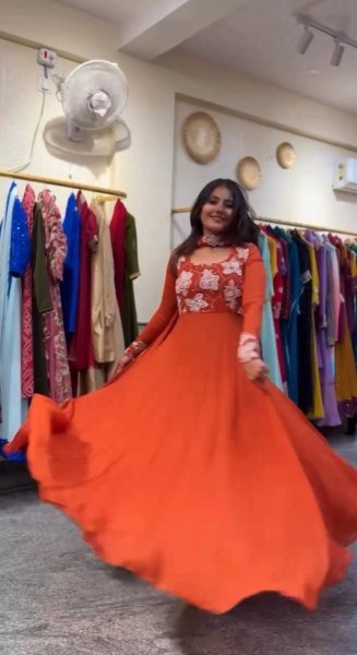 New Collection Party Wear Gown for Women Sequin Work Full Sleeve Gown Best Reseller Anarkali Kurtis 